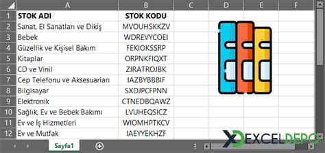 Excel stok kodu oluşturma